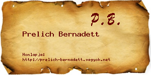 Prelich Bernadett névjegykártya
